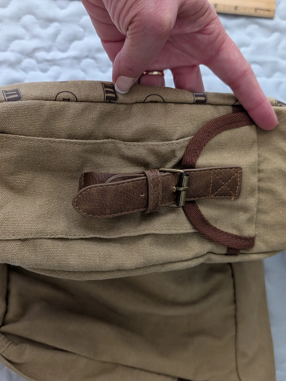 VINTAGE M&M’s Monogram Canvas Messenger Bag Y2K Utility Cargo Gorpcore Satchel